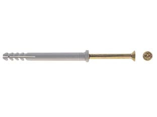 TASSELLO IN NYLON CON BORDO PIATTO E VITE CHIODO N-F- - ø mm.6x60 vite ø mm.4x65 - 100 pezzi FISCHER