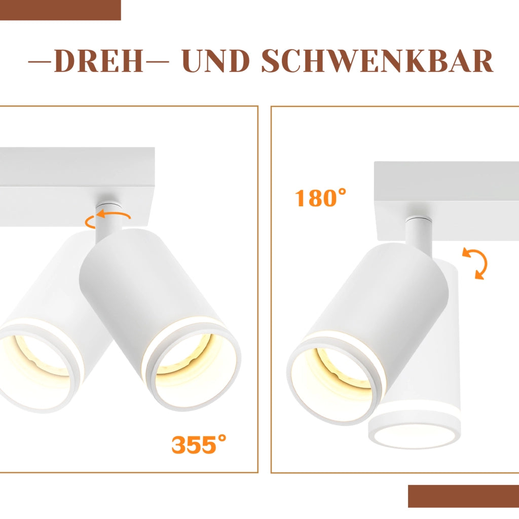 ZMH Faretto da soffitto bianchi 3 luci GU10 metallo orientabili moderni per camera letto sala pranzo senza lampadina