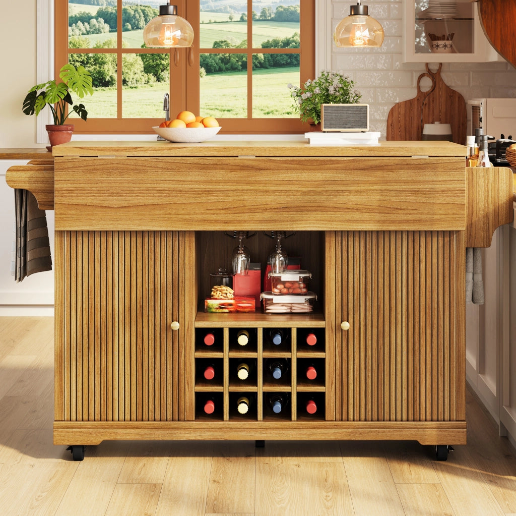 Carrello da cucina 142,5 x 80 x 95 cm marrone scuro – contenitori