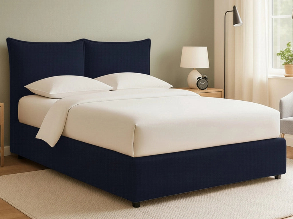 Wetherby, Letto Matrimoniale Sfoderabile Made in Italy, Viola Scuro