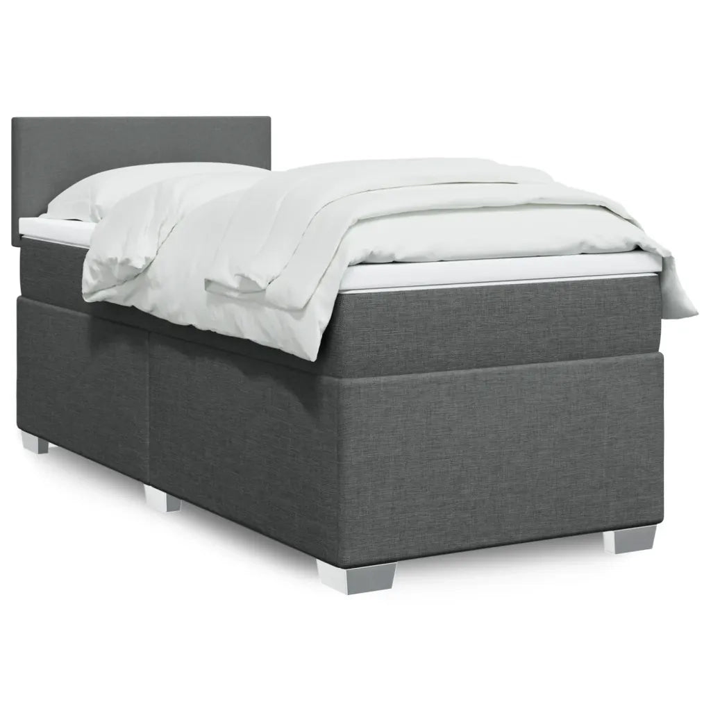 Giroletto a Molle con Materasso Grigio Scuro 90x190 cm Tessuto 3288037