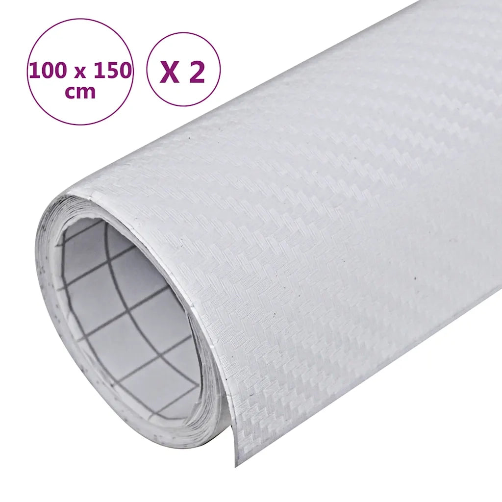 Pellicole per Auto 2 pz 3D Bianco 100x150 cm CFW8853731