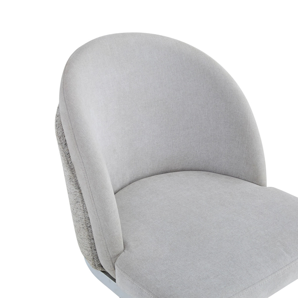 Set di 4 sedie da pranzo 59x52x85 cm con doppio schienale in chenille grigio e argento