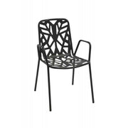 Set 2 Sedie con Braccioli Fancy in Acciaio Impilabili Antracite
