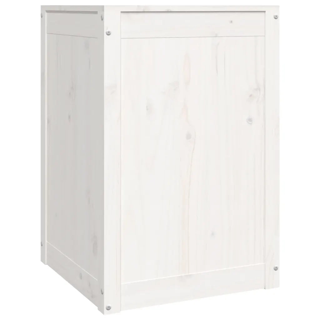 Contenitore per Bucato Bianco 44x44x66 cm Legno Massello Pino 823565