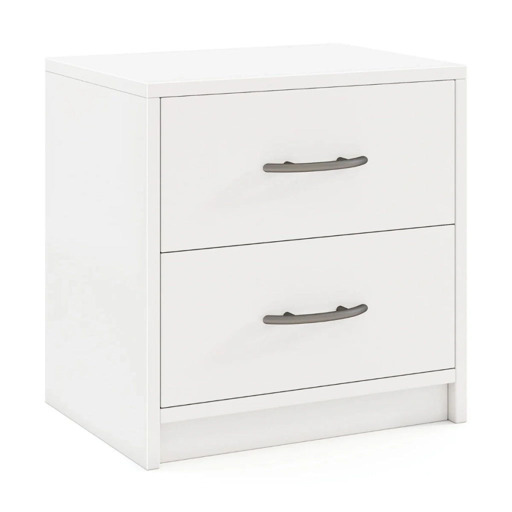 Set di 2 comodini 38,5 x 28 x 39 cm pratico contenitore design elegante legno bianco 20_0011799