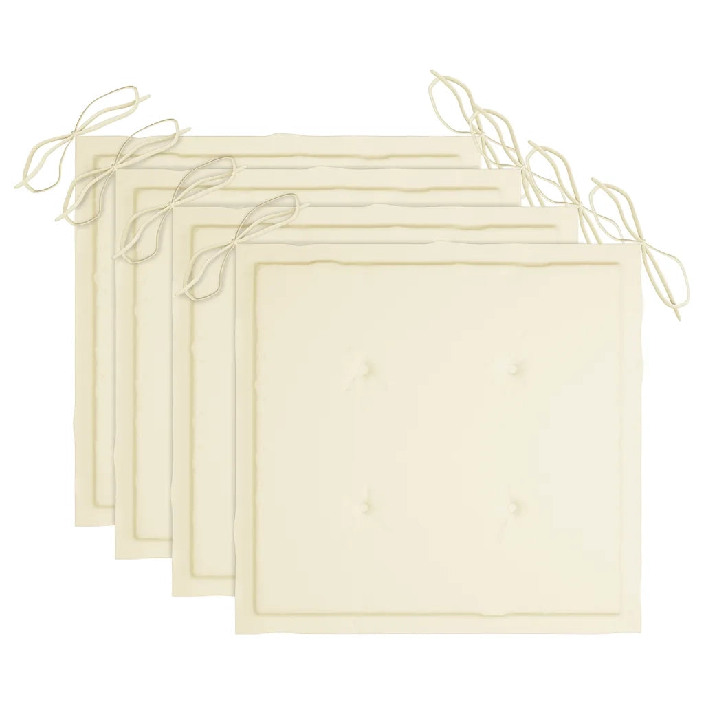 Sedie da Giardino Pieghevoli con Cuscini 4 pz Massello di Teak cod mxl 75182