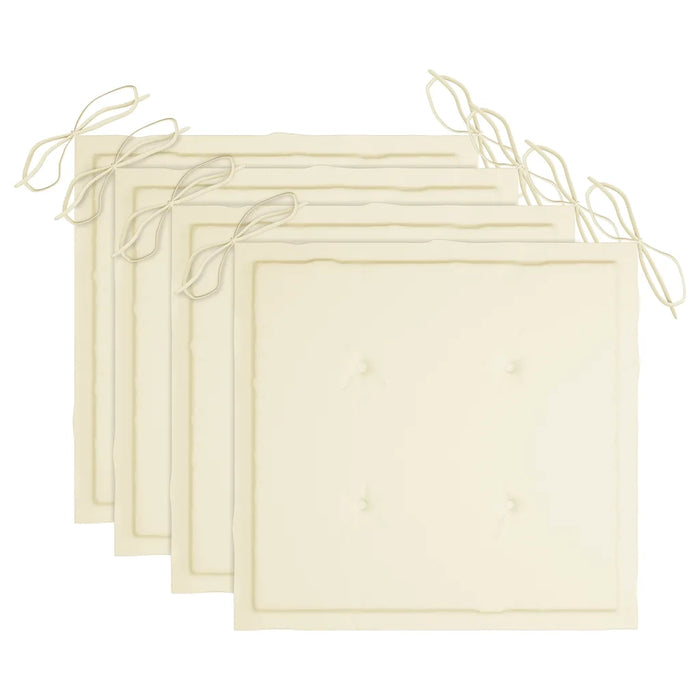 Sedie da Giardino Pieghevoli con Cuscini 4 pz Massello di Teak cod mxl 75182