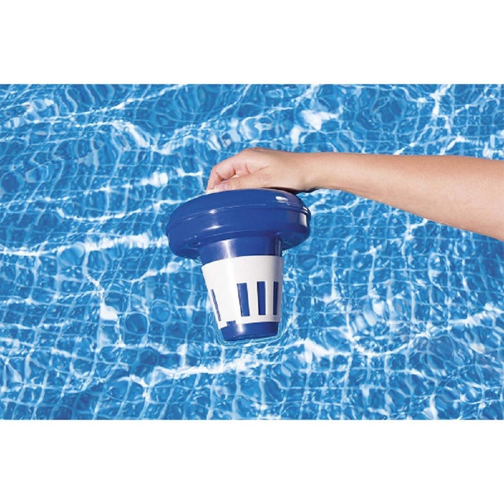 Trade Shop - Dispenser Galleggiante Cloro Medio 16,5 Cm Per Pastiglie Dm 7,5 Cm Piscine 58071 -