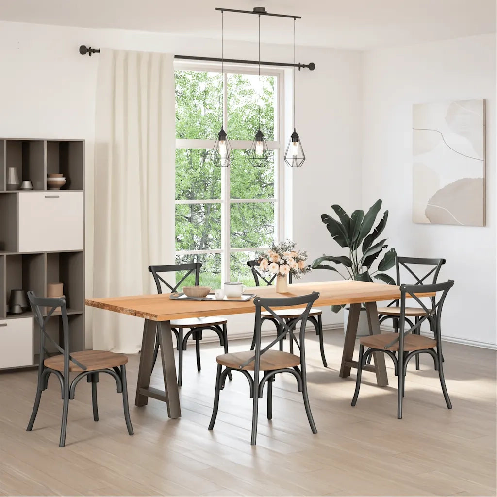 Gambe per tavolo da pranzo a forma di A 2 pz 50x(72-73) cm in acciaio