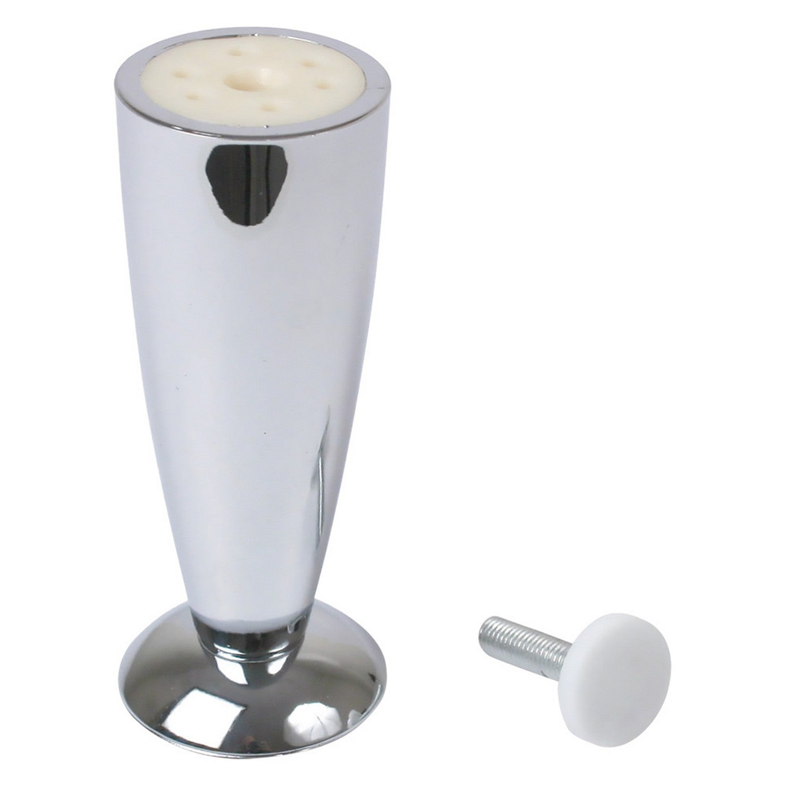 piedino per mobili regolabile conico h.mm 120 - cromo satinato cod:ferx.3102860nlm