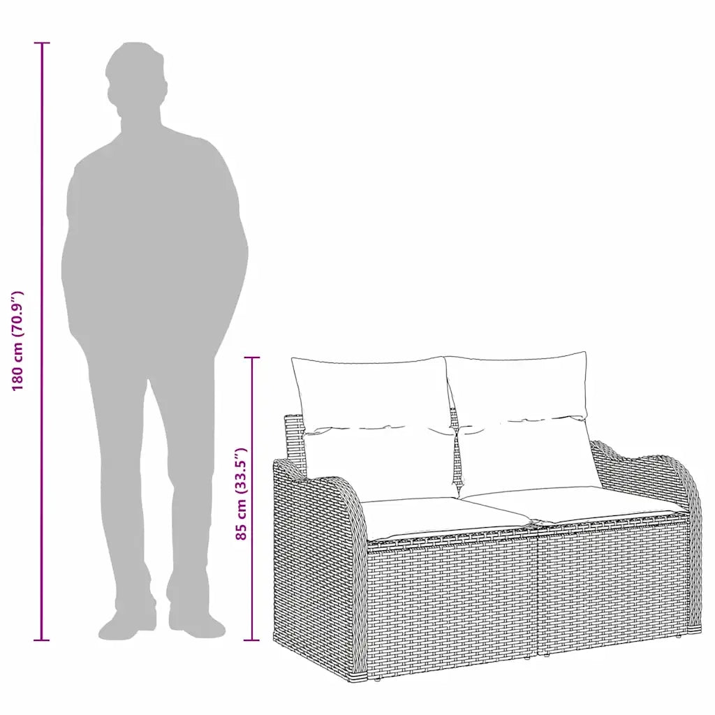 Divano da giardino-Sofa da Giardino-Divano da esterno Beige 121 x 62 x 69cm polyrattan 958246