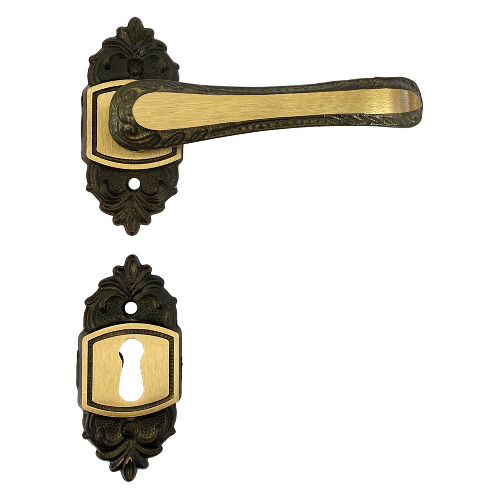 maniglia 'giglio' con rosetta e bocchetta con rosetta e bocchetta cod:ferx.303058nlm