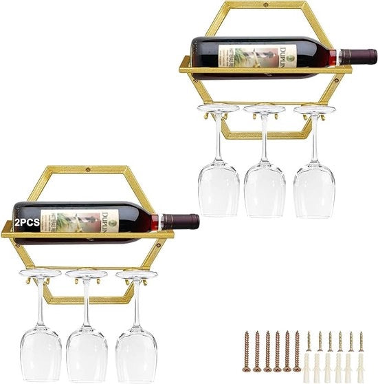 Wijnflessen, libero, flessenrek con contenitori in vetro, per cucina, bar, Wijnrek 2 Pcs