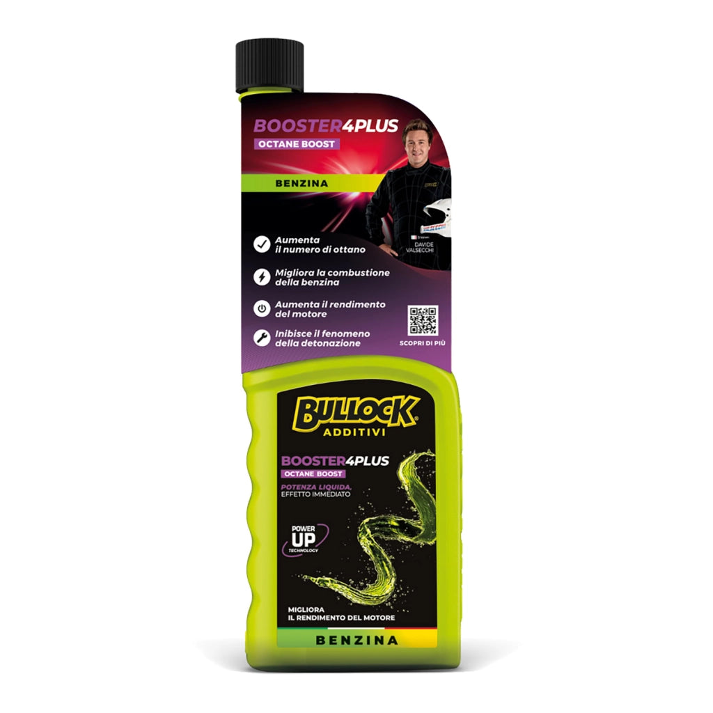 Booster 4Plus Additivo Power Up, +Ottano, per Auto Catalizzate e Start&Stop, Benzina, 250ml, Bullock