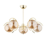 Plafoniera industriale EL-DORADO 5 luci E14 ottone Alfa