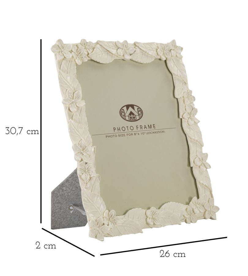 Cornice Leaf Cream 26x2x30,7 cm in Poliresina e Vetro