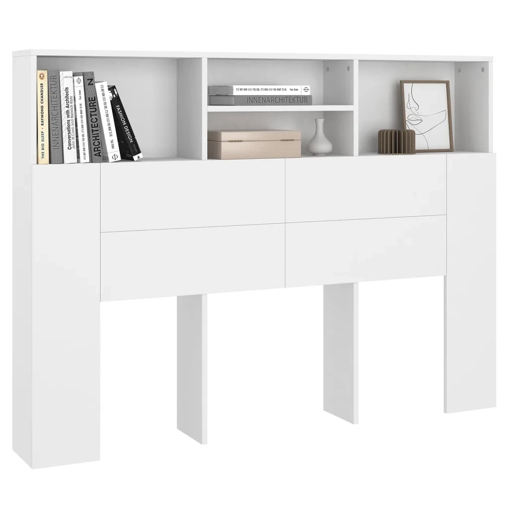 Mobiletto con testiera bianco 140x19x103,5 cm 811862
