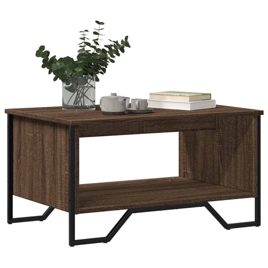 Tavolino da Salotto Rovere Marrone 75x51x40cm Legno Multistrato