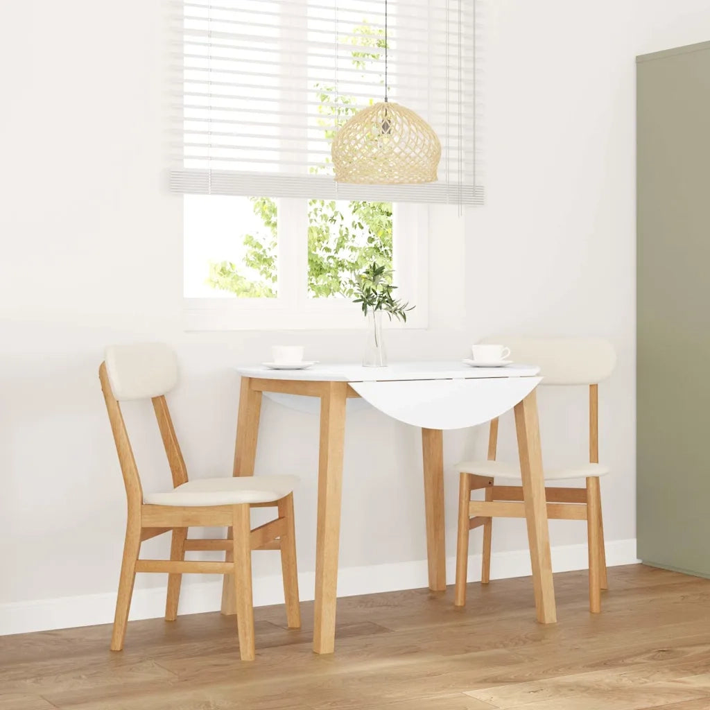 Sedie da Pranzo con Cuscini 2 pz in Legno Massello di Hevea