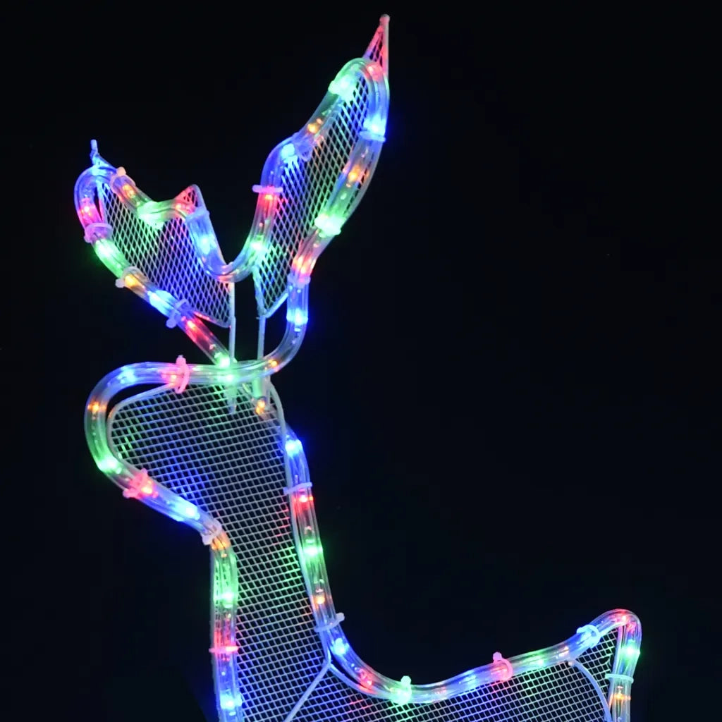 Decorazione Luminosa Natalizia Slitta e Renna con Rete 432 LED 329817