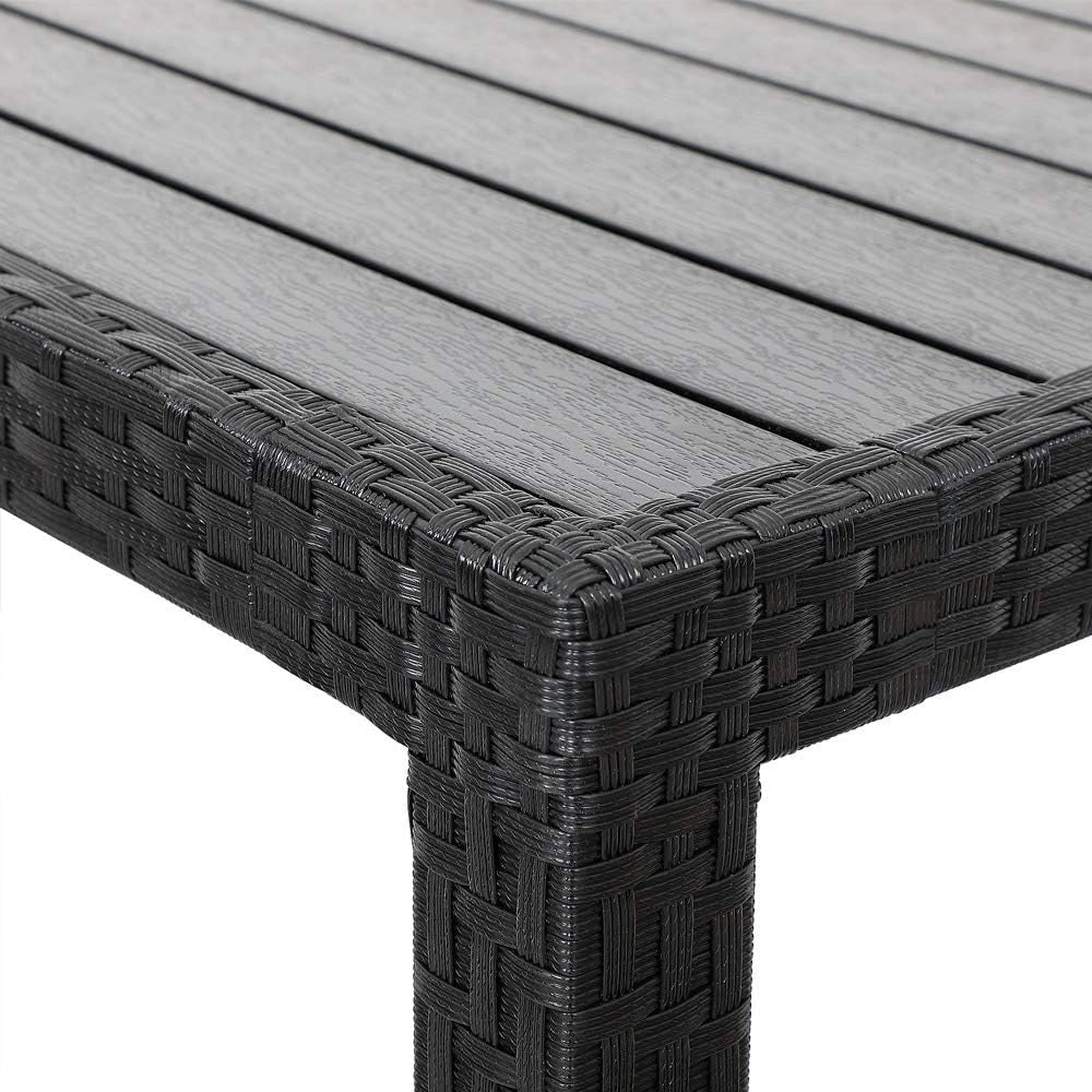 Deuba Set mobili da giardino polyrattan tavolo 6 sedie impilabili pranzo balcone Tavolo e sedie terrazzo patio esterno