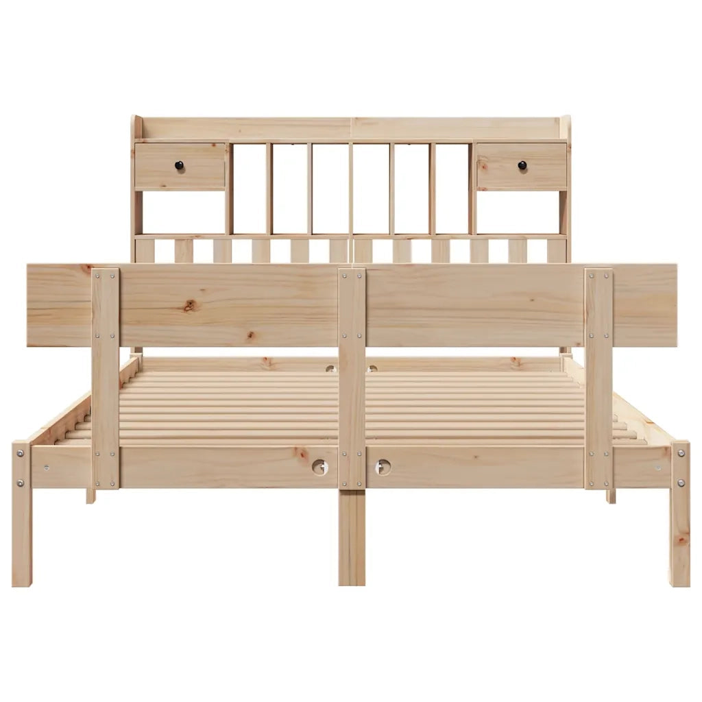 Letto Libreria senza Materasso 140x200 cm in Legno di Pino 3321834