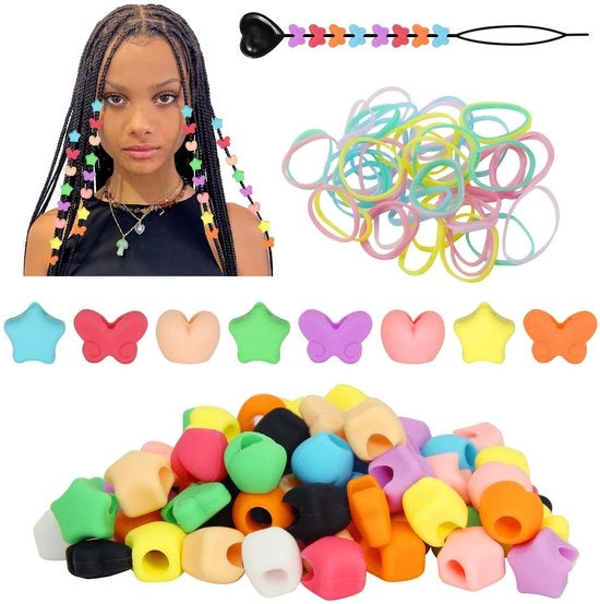 Accessori per capelli 90 pezzi - silicone - fermagli - fermagli colorati - accessori per capelli - flessibili e morbidi - fermagli per capelli
