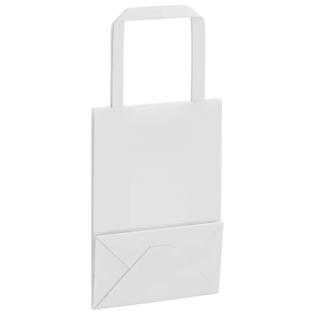 Sacchetti di Carta 50 pz con Manici Bianchi 15x8x21 cm