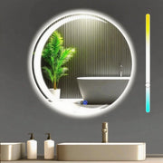 ZMH Specchio da bagno con illuminazione 70cm Specchio da parete moderno rotondo IP44 dimmerabile per il bagno