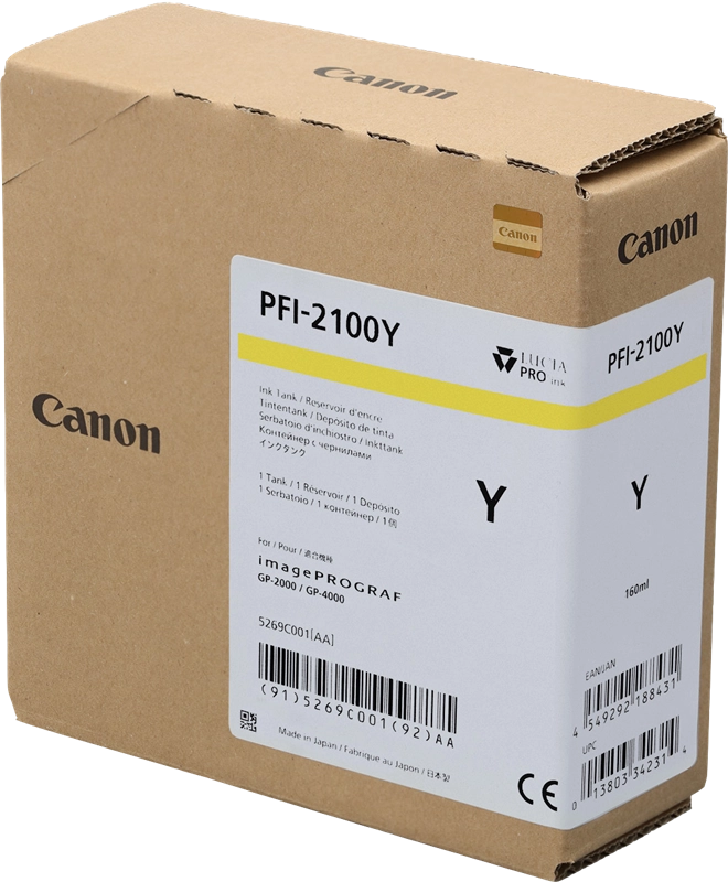 Canon PFI-2100 Y cartuccia d'inchiostro 1 pz Originale Giallo