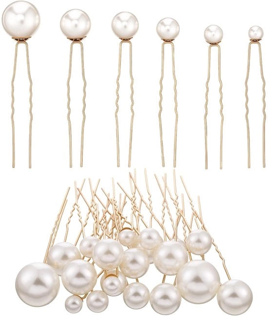 Accessori capelli a forma di U, 36 pezzi, con lega di rame e perle d'arte, per uso quotidiano e occasioni speciali.