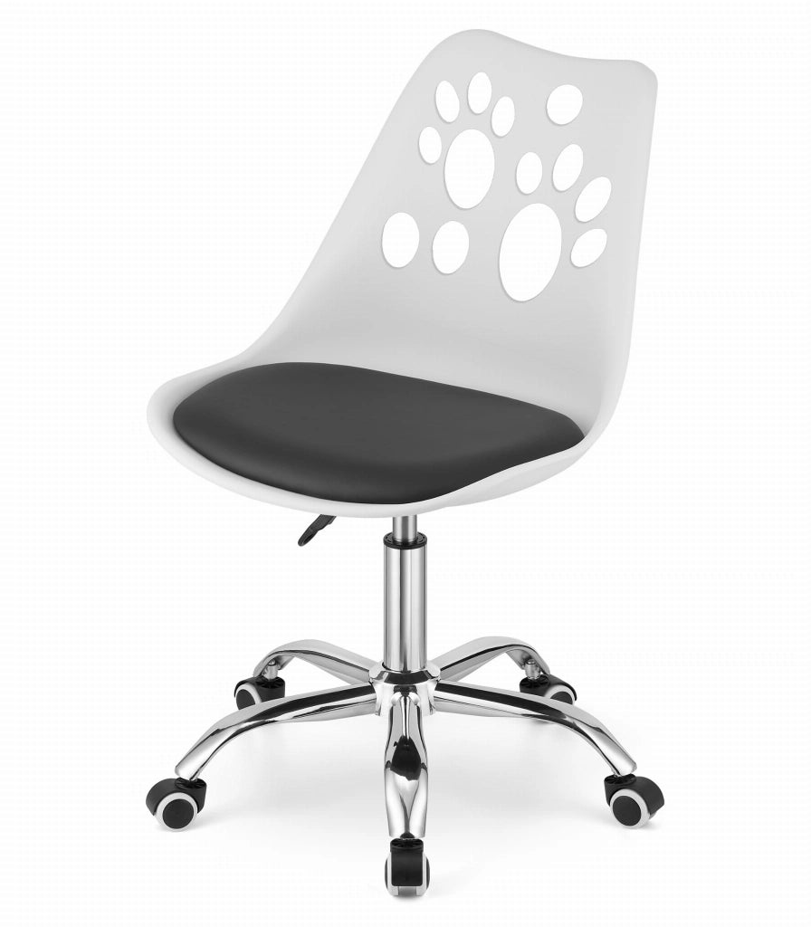 Sedia girevole Valora PRINT ergonomica dal design bianco e nero