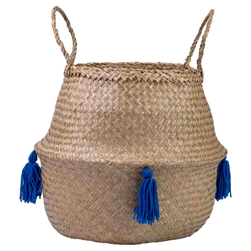 Cesto naturale con manici, D40x36/48h cm