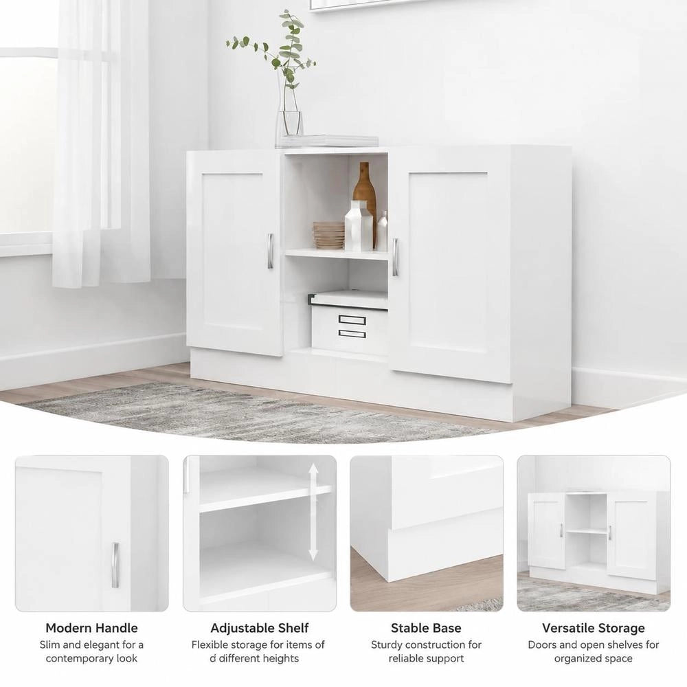 Sideboard White 120x30.5x70 Cm Wood-based Material
