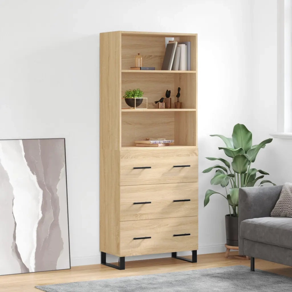 Credenza Rovere Sonoma 69,5x34x180 cm in Legno Multistratocod mxl 77812