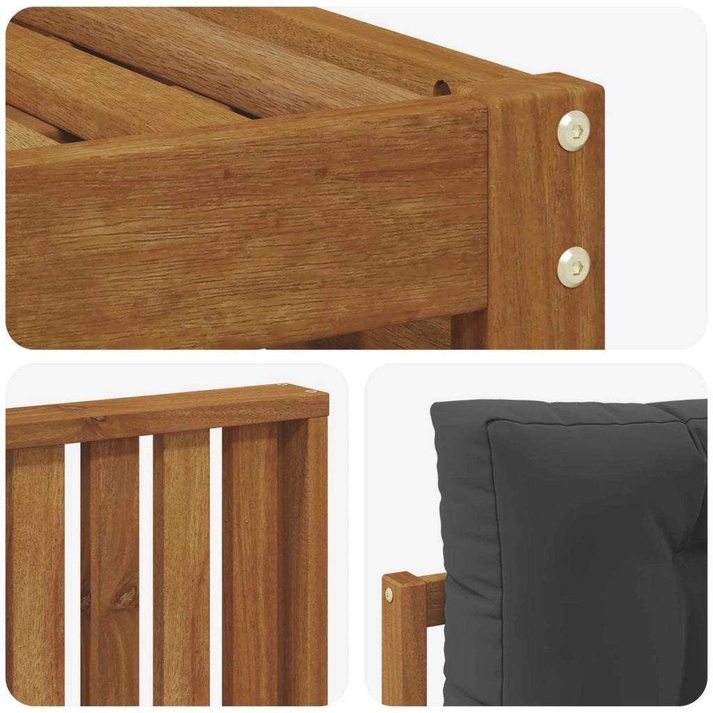 Set di divani da esterno con cuscino 5 pcs Naturale e Antracite