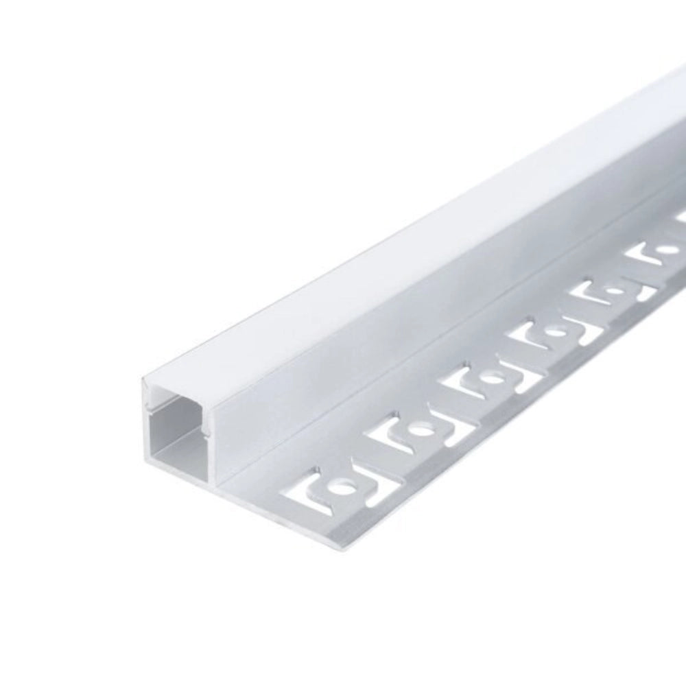 Profilo in alluminio per striscia led corpo argento copertura bianca 2 metri