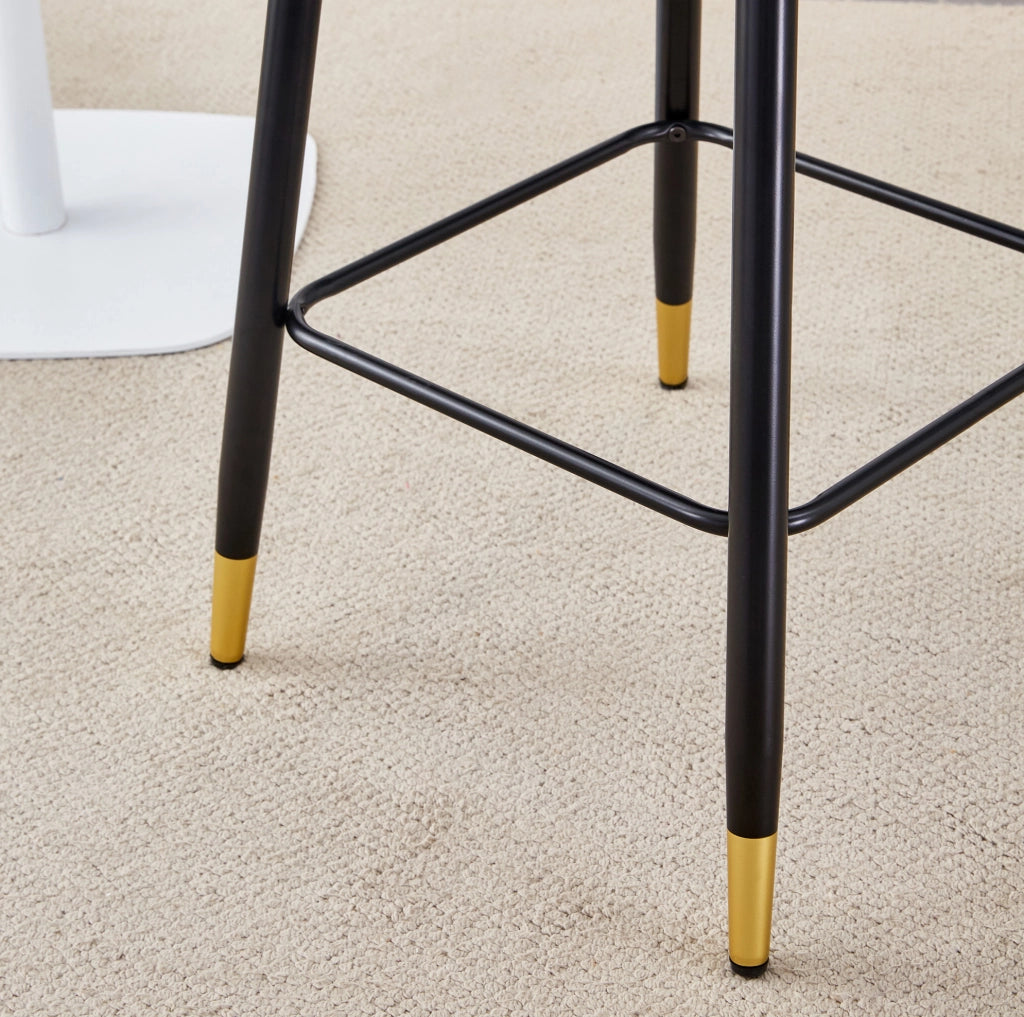 Set di 2 sgabelli da bar 100 cm in PU nero e metallo, poggiapiedi, per isola