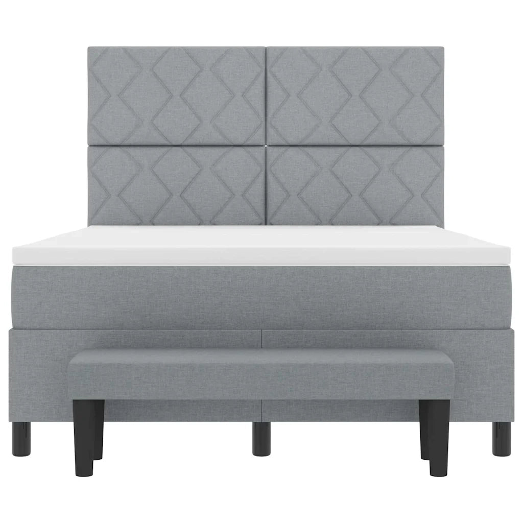 Letto a molle con materasso Grigio chiaro 140 x 190 cm Tessuto 3344142