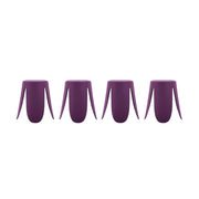 Set 4 sgabelli impilabili in ecopelle, viola