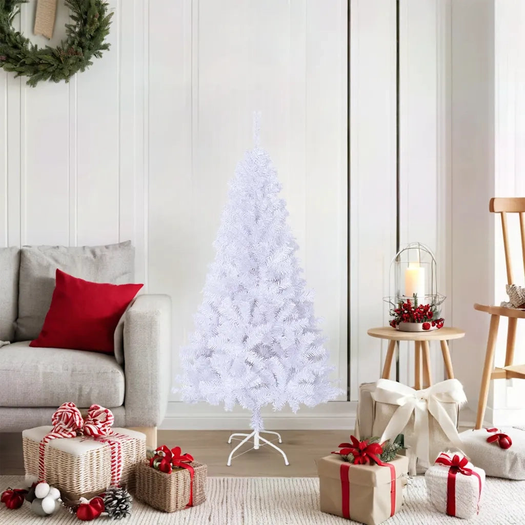 Albero di Natale Artificiale con Rami Folti Bianco 150 cm PVC