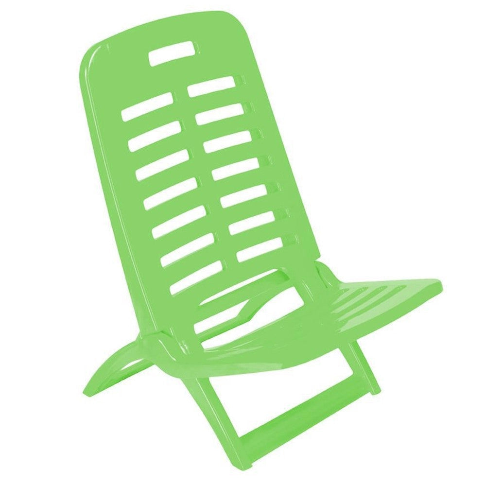Trade Shop - Sedia Pieghevole Sdraio Da Spiaggia Mare Spiaggina Leggera Portatile Colorata Relax - Verde