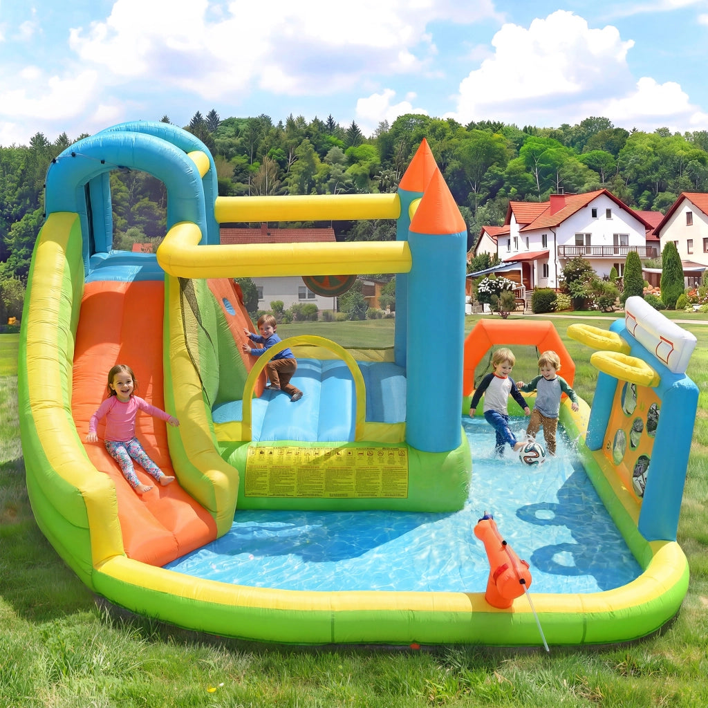 Parco acquatico gonfiabile per bambini con scivolo; piscina e giochi sportivi 360 x 320 x 200 cm