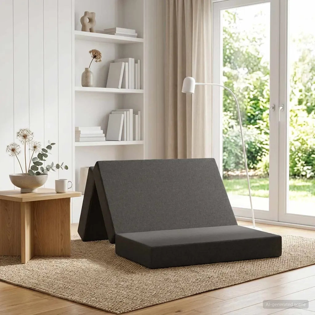 Divano Letto Pieghevole 90 x 67 x 45 cm Grigio Scuro 900185