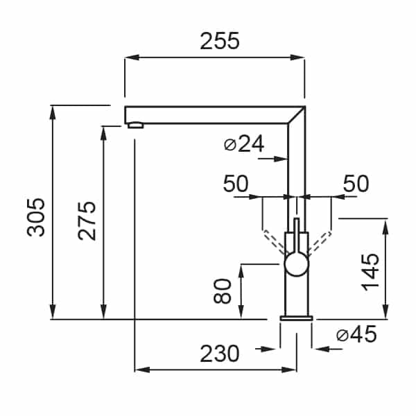Rubinetto Miscelatore Cucina Elleci Ares Metaltek Grigio Titanium MMKARE73