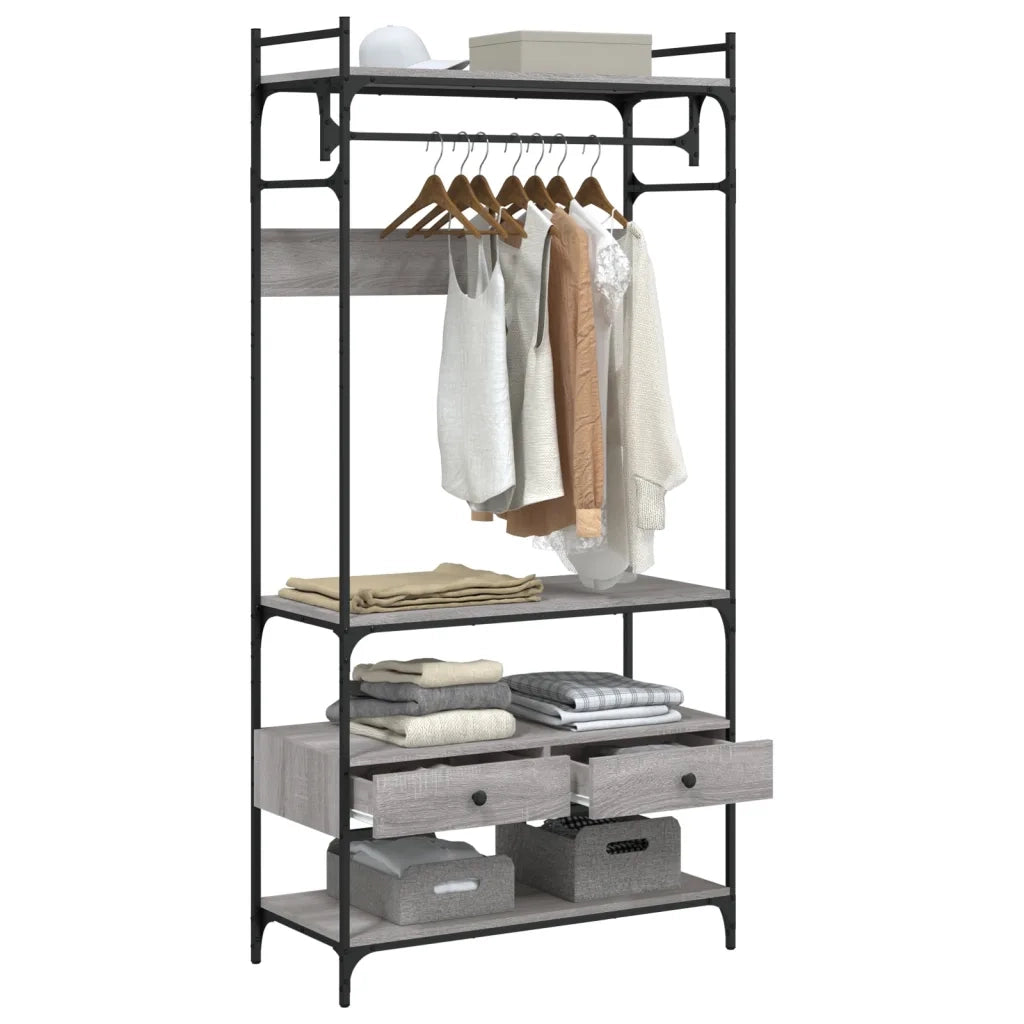 Armadio Cassetti Grigio Sonoma 89x39x184,5 cm Legno Multistrato 838956