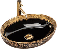 Lavabo Da Appoggio Rea Margot Black / Gold