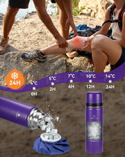 Fles in acciaio inossidabile, 500 ml, 1 litro, termos e biberon per viaggio, biberon termico, impermeabile, flacone isolante per bambini, sport, BPA-free, mantiene freddo per 24 ore e caldo per 12 ore