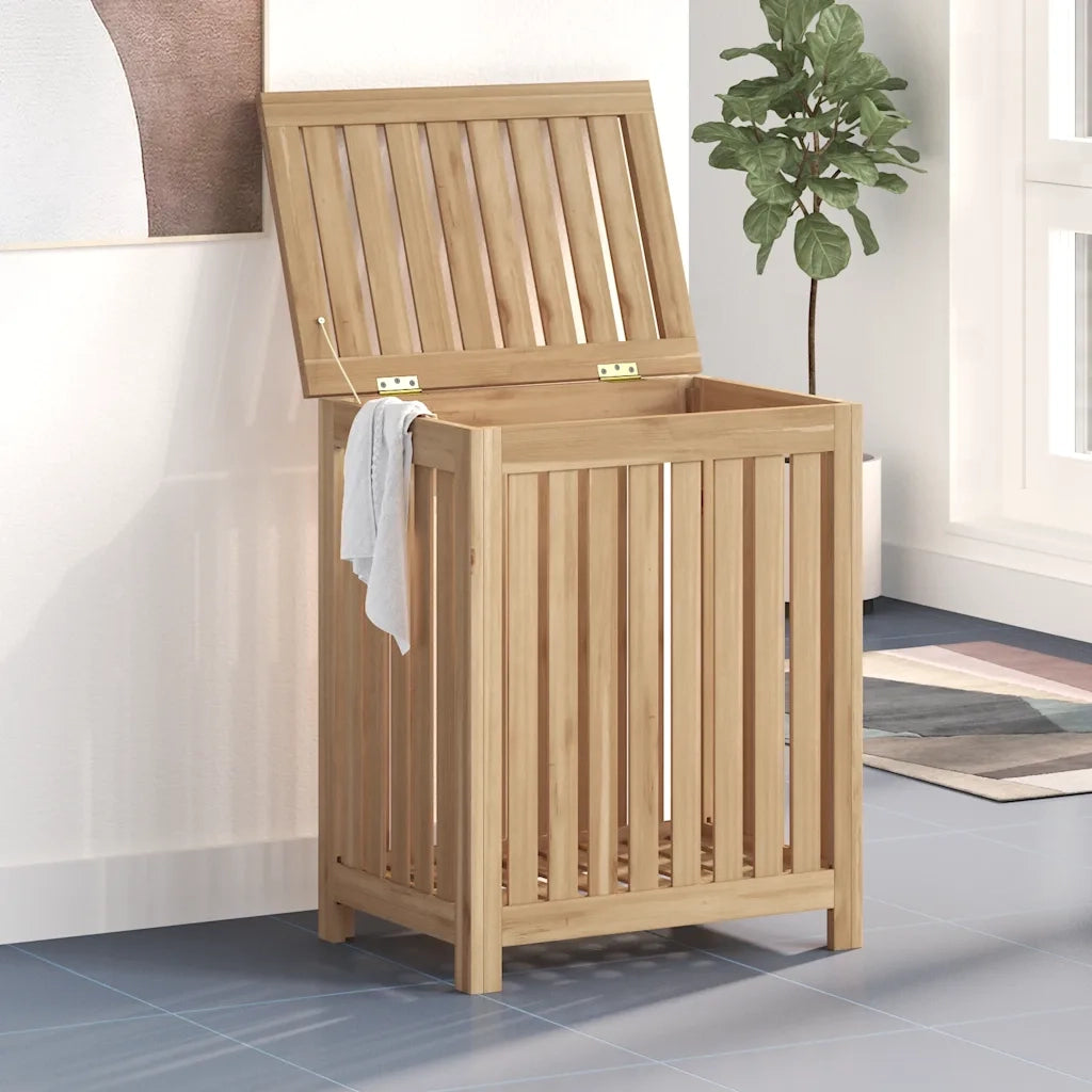 Cesto del Bucato 50x35x60 cm in Legno Massello di Teak 340759